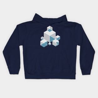 Grey/Blue Tangentoid Kids Hoodie